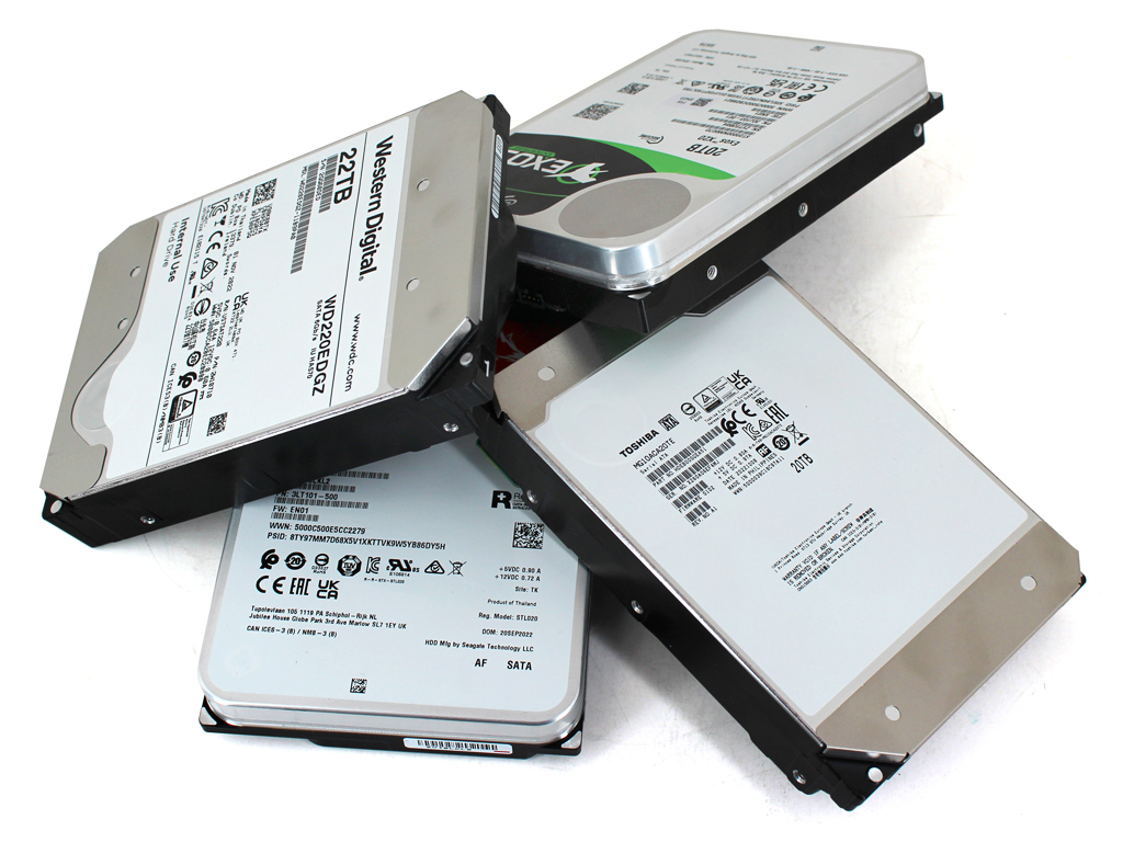 4 x 20 TB Festplatten in RAID getestet.