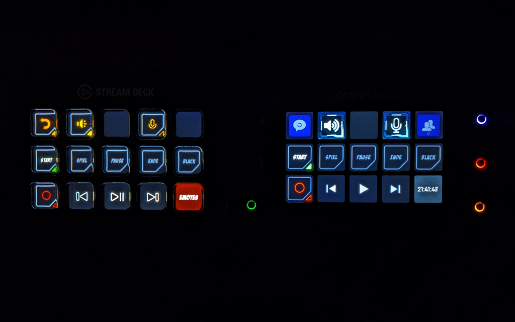 Stream Deck (l) und Loupedeck Live S (r) im Vergleich.