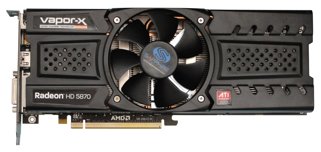 Die Vapor-X-Kühlung der Sapphire Radeon HD 5870 in schickem Gehäuse.