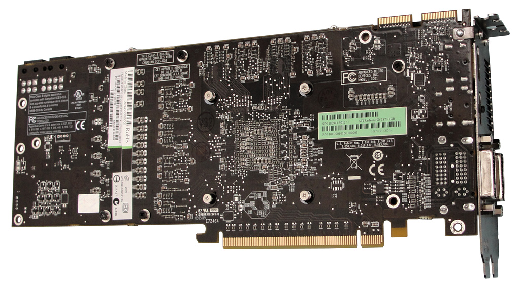 Die Unterseite der Vapor-X Radeon HD 5870 von Hersteller Sapphire.