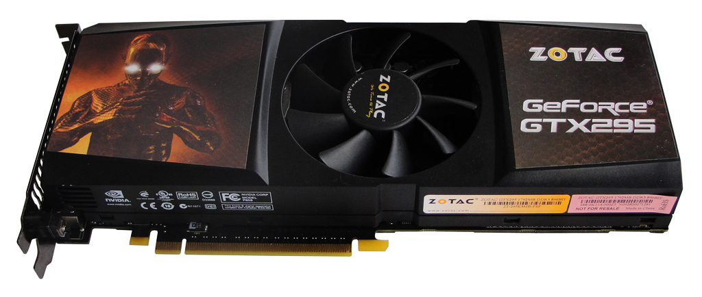 Die ZOTAC GeForce GTX 295 Single-PCB auf einen Blick.