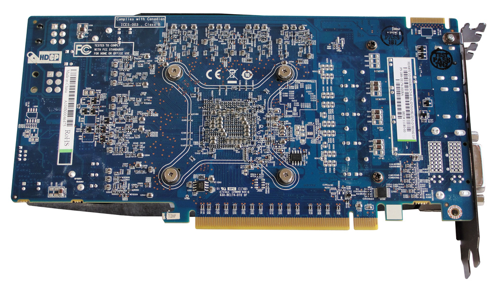 Die Sapphire Radeon HD 6850 von der Unterseite.