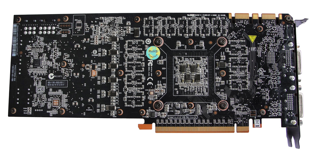 Die ZOTAC GeForce GTX 570 von der Unterseite.