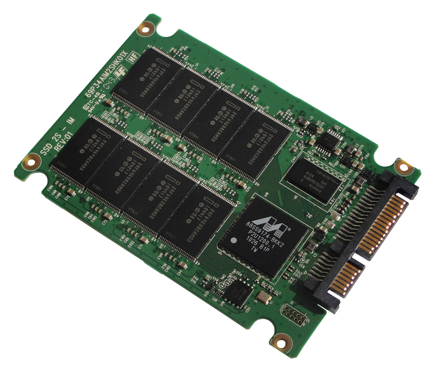 Unter die Haube gesehen: Das PCB der Intel SSD 510 mit 120 GB.