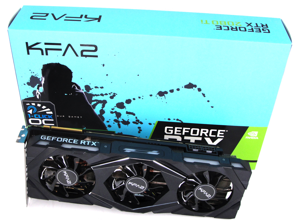 Die Verpackung der KFA2 RTX 2080 Ti EX (1-Click OC).