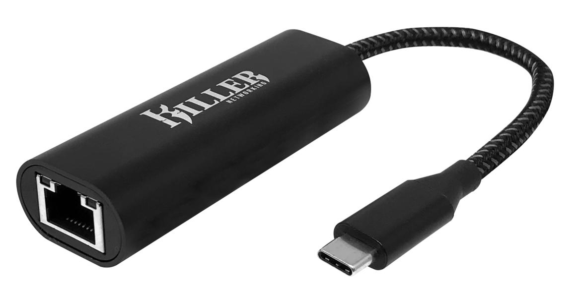 Rivet Networks Killer 2.5 Gigabit Ethernet zu USB-C 3.1 Adapter