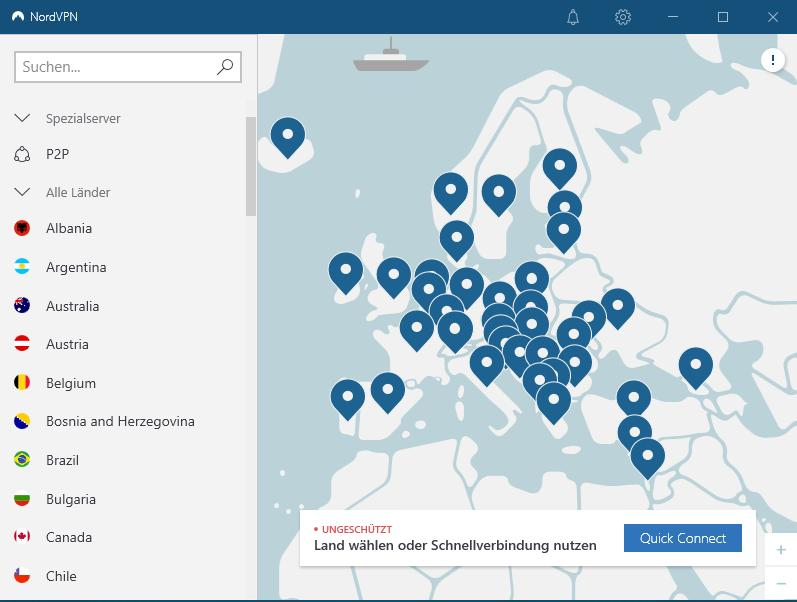 Die Server von NordVPN und ExpressVPN erstrecken sich über die ganze Welt.